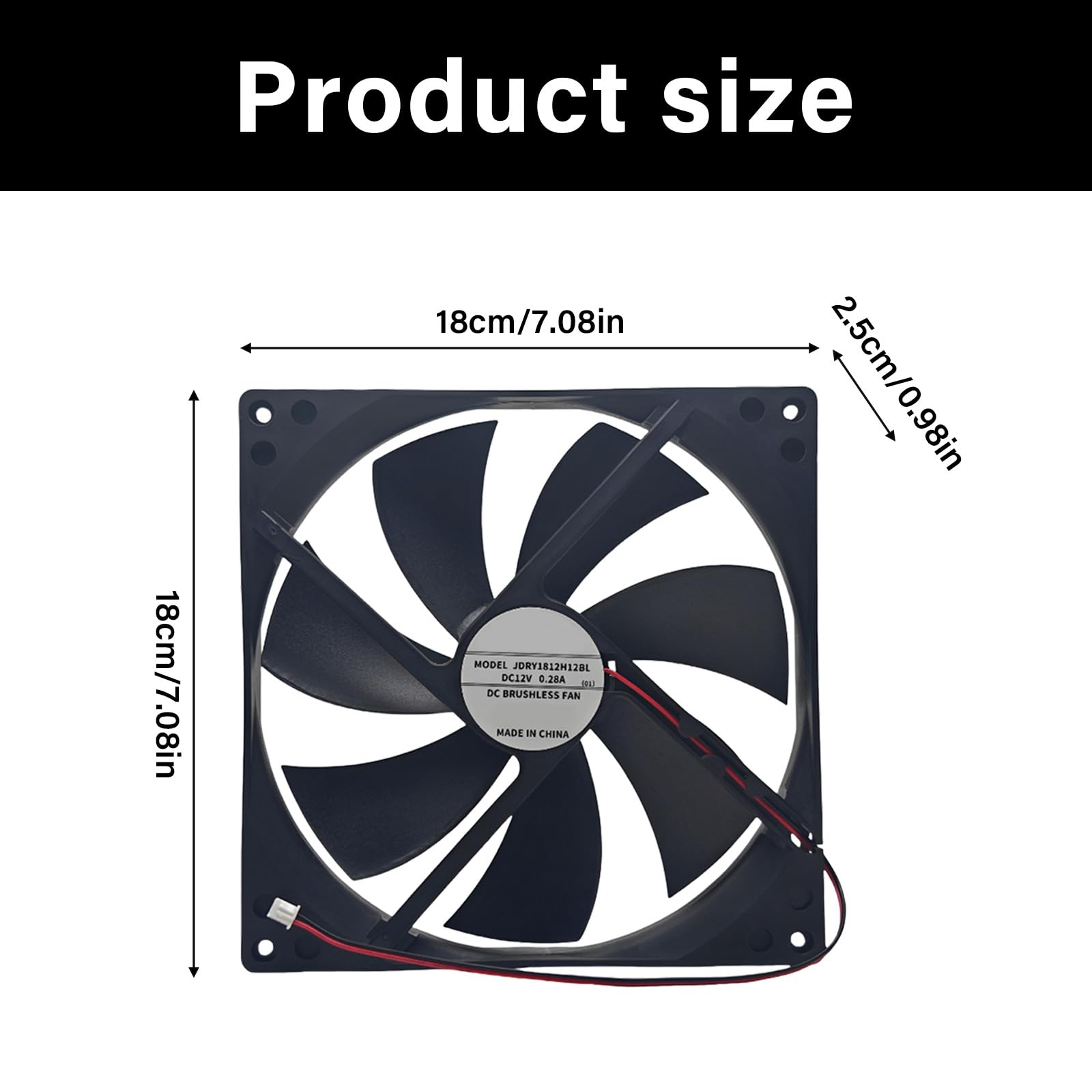 Amazon.co.jp: 12V 高速 180mm 薄型冷却ファン ダブルボールベアリング